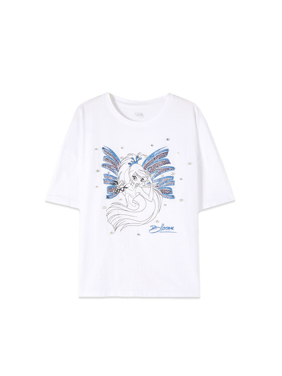Oltre Oltre T-Shirt G03ZJ004814N011 Biały Regular Fit