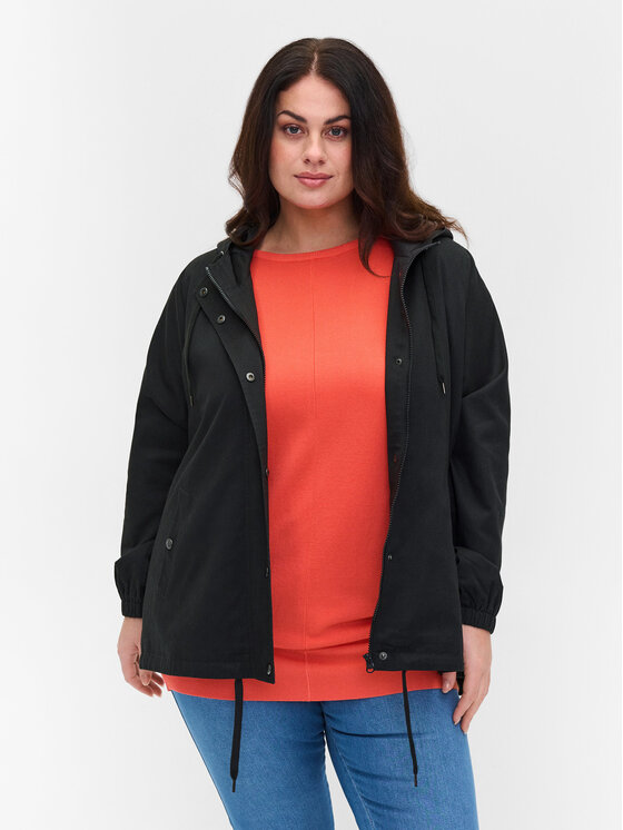 Zizzi Parka M52606C Melns Regular Fit