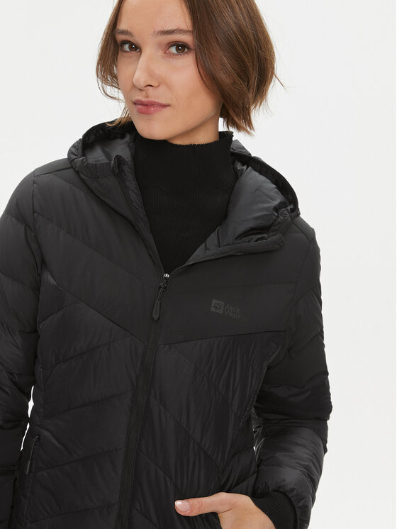 Jack Wolfskin Jack Wolfskin Pernata jakna Tundra Down Hoody 1206642 Crna Slim Fit
