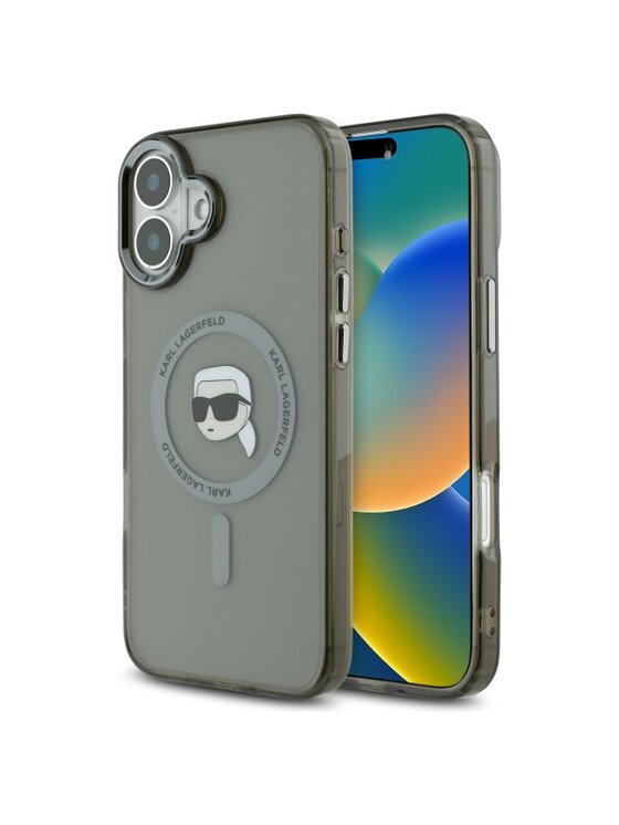 Etui na telefon KARL LAGERFELD, Czarne, IML Metal Karl Head