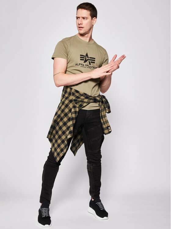 Alpha Industries Alpha Industries T-Shirt Basic 100501 Zielony Regular Fit