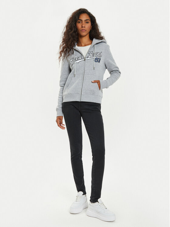 Guess Jeans Guess Jeans Bluza W4BQ03 KC811 Szary Regular Fit