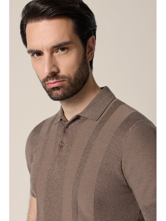 Lancerto Lancerto Polo Nino PO073126000022 Brązowy Regular Fit