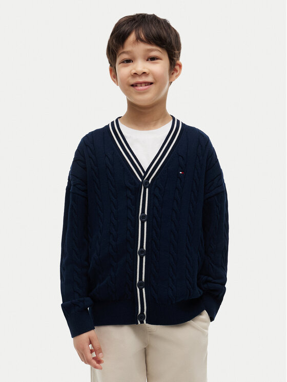 Tommy Hilfiger Cardigan KB0KB10491 Bleumarin Regular Fit