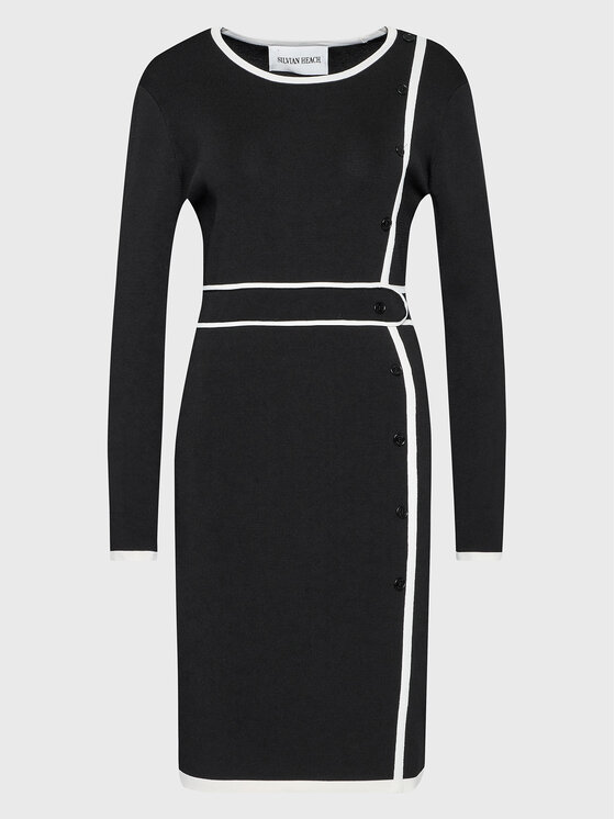 Silvian Heach Silvian Heach Kasdieninė suknelė PGA22128VE Juoda Slim Fit