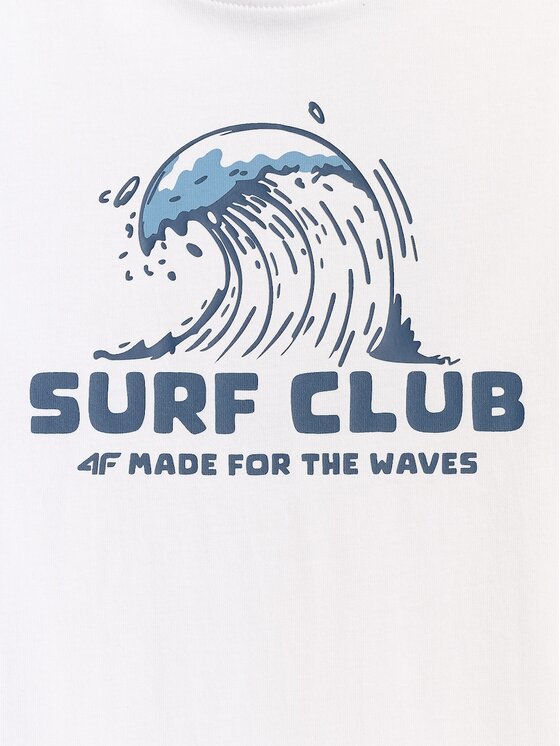 4F 4F T-Shirt WAVE RIDERS CLUB Biały Regular Fit