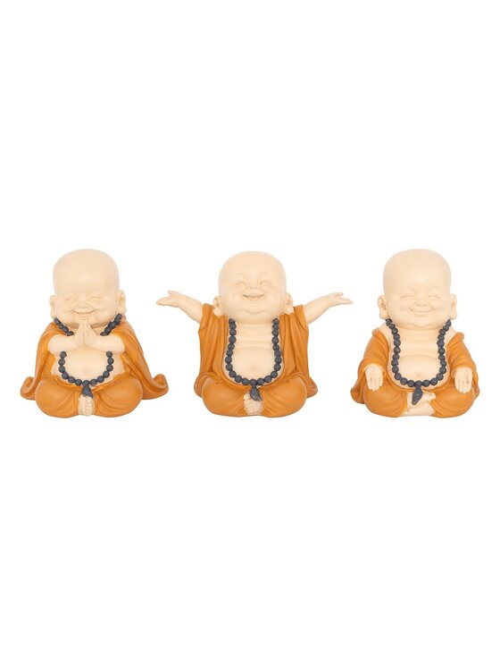 MIAhome MIAhome Zestaw trzech figurek Mały Buddha Kolorowy