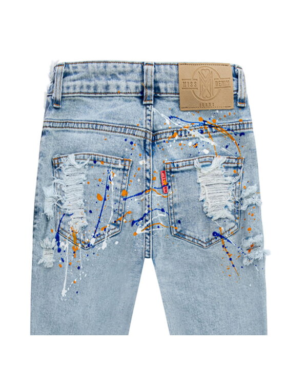 MissDenim MissDenim Spodnie damskie Zip Leg Niebieski Skinny Fit