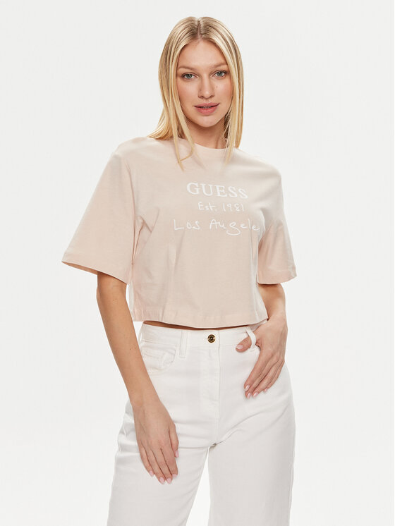 Guess Guess T-Shirt Dakota V4GI13 JA914 Béžová Boxy Fit