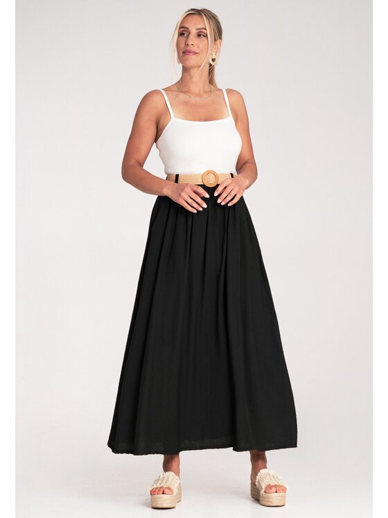 FIGL FIGL Φούστα maxi M1221 Μαύρο Flared Fit