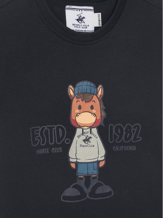 Beverly Hills Polo Club Beverly Hills Polo Club T-Shirt P-SS26B-TS0135 Tmavomodrá Regular Fit