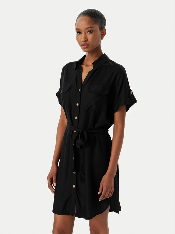 Vero Moda Vero Moda Krekla kleita Bumpy 10325828 Melns Regular Fit