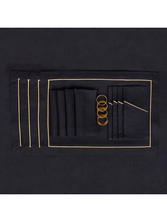 Roseberry Home Roseberry Home Serwetki Royal Black Goldenline Czarny