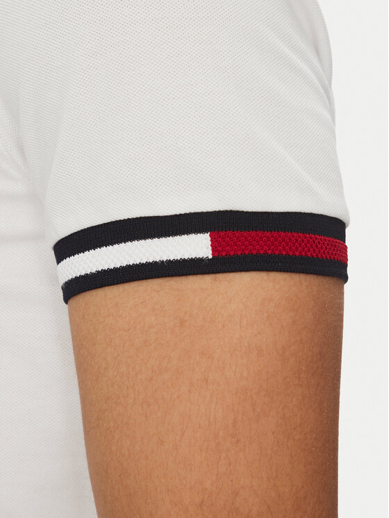 Tommy Hilfiger Tommy Hilfiger Polo Flag Cuff MW0MW38458 Bijela Slim Fit