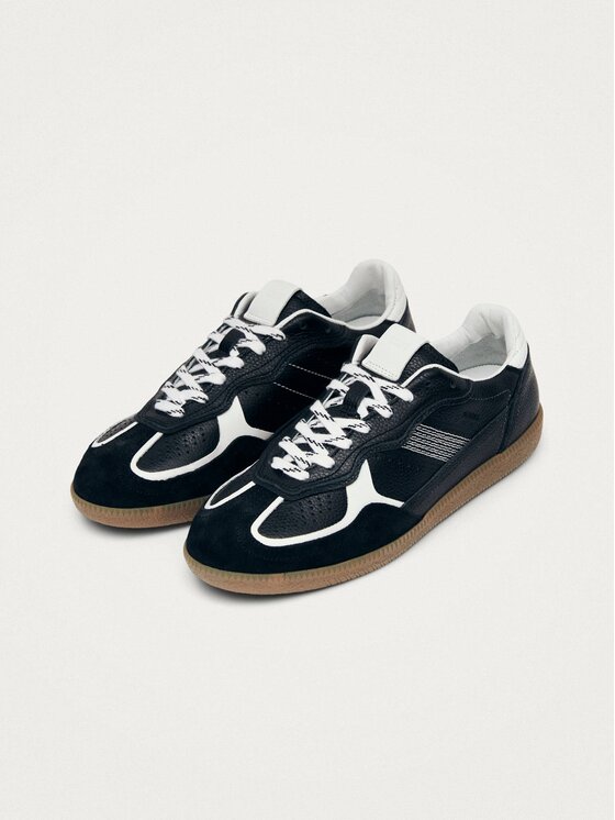 ALOHAS Sneakersy Tb.490 Rife Grain Black & White Leather Sneakers