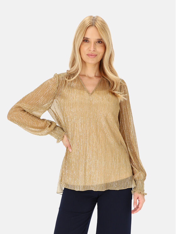 Potis & Verso Potis & Verso Bluzka Trini Złoty Regular Fit