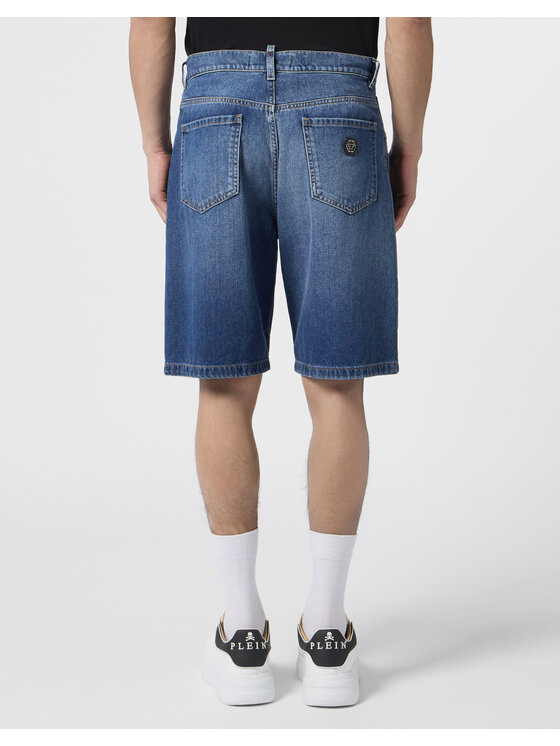 PHILIPP PLEIN PHILIPP PLEIN Džínsové šortky 30583 Modrá Loose Fit
