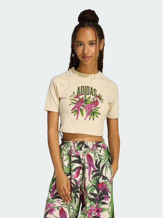 adidas adidas T-Shirt 162545 Beżowy Fitted Fit
