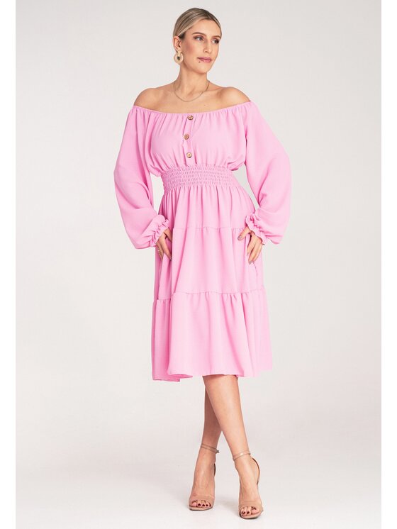FIGL FIGL Vestito da giorno M1169 Rosa A-Line Fit