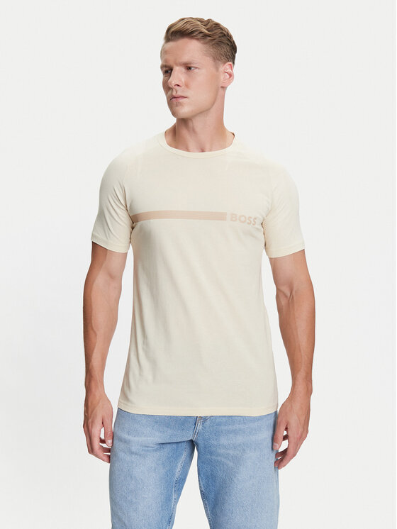 BOSS BOSS T-Shirt 50517970 Beżowy Slim Fit