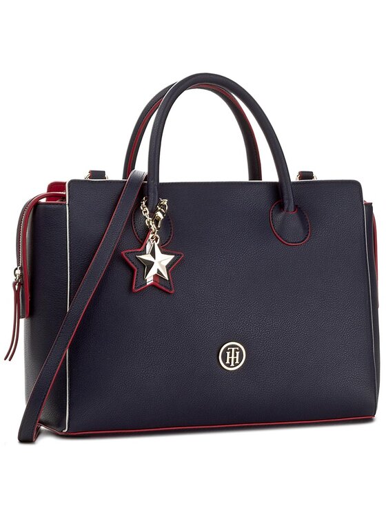 Tommy Hilfiger Handtasche Charming Tommy Satchel AW0AW04684 Dunkelblau Modivo