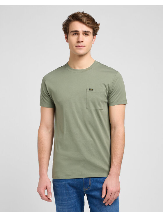 Lee Lee T-Shirt ULTIMATE POCKET Zielony Regular Fit