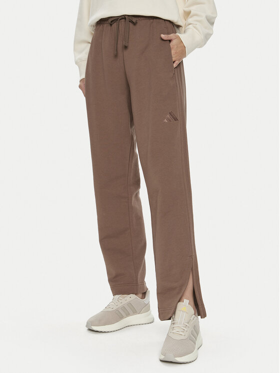 adidas adidas Спортивні штани ALL SZN French Terry 3-Stripes JI9107 Коричневий Loose Fit
