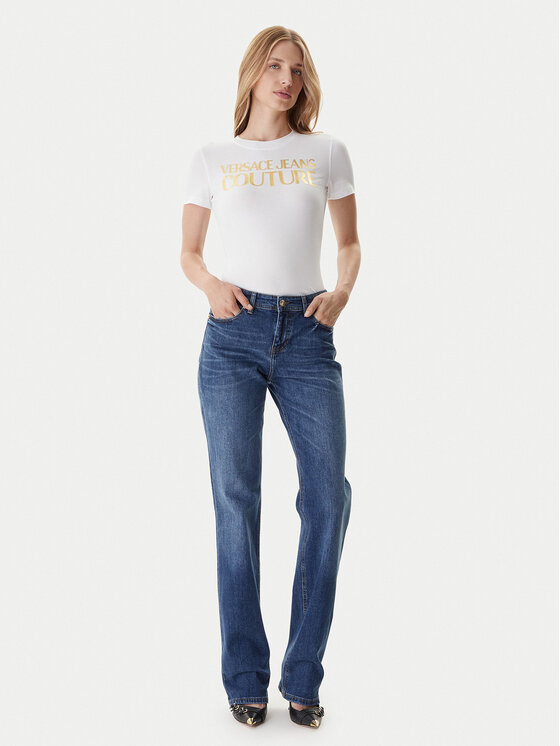 Versace Jeans Couture Versace Jeans Couture T-krekls 79HAHT02 CJ03T Balts Regular Fit