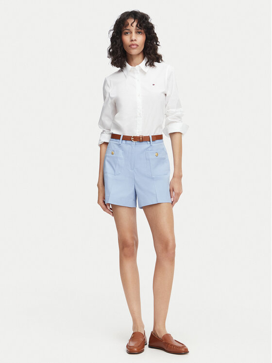 Tommy Hilfiger Tommy Hilfiger Риза WW0WW47169 Бял Regular Fit