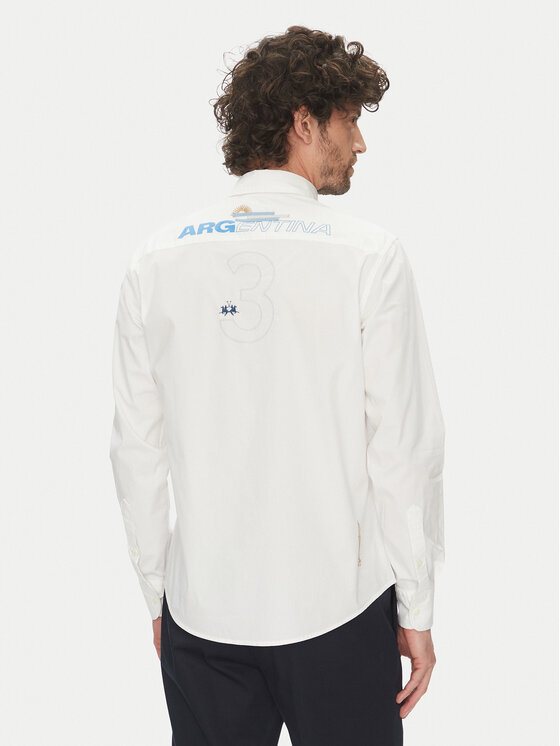 La Martina La Martina Krekls Alfred MAC601 PP483 Balts Regular Fit