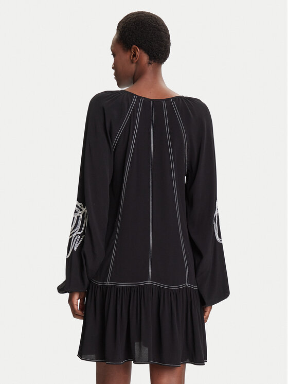 Desigual Desigual Rochie de zi Silvianegro 25WWVW19 Negru Loose Fit