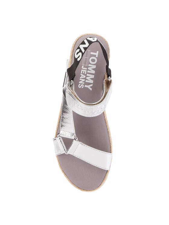 Tommy Jeans Espadrilles Fresh Modern Metallic Sandal EN0EN00218 Silberfarben Modivo