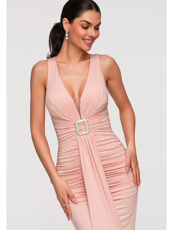 Ombre Ombre Sukienka wieczorowa LA-OM-DLR347 Różowy Slim Fit