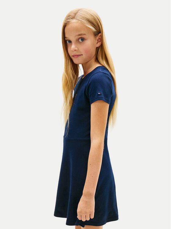 Tommy Hilfiger Rochie de zi Skater KG0KG09284 Bleumarin Regular Fit