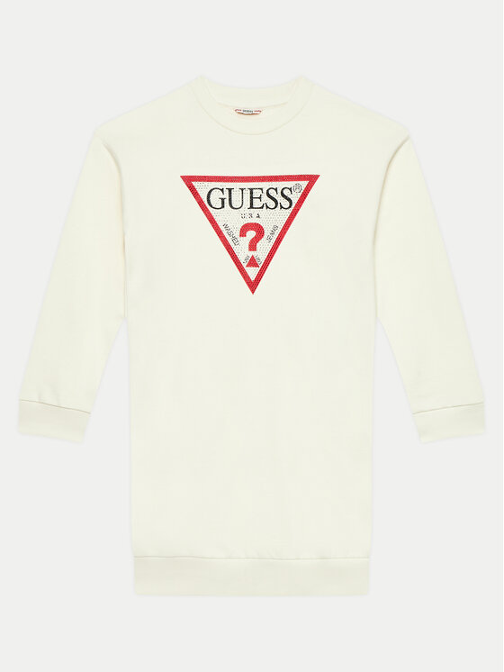 Guess Rochie de zi J3YK20 KA6R3 Écru Regular Fit