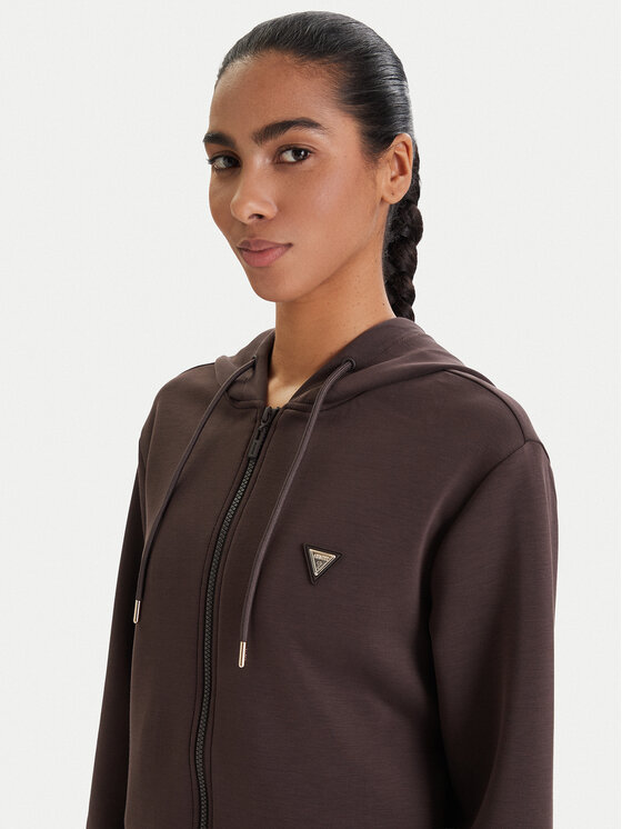 Guess Guess Majica dugih rukava V4YQ06 KCAY2 Smeđa Regular Fit