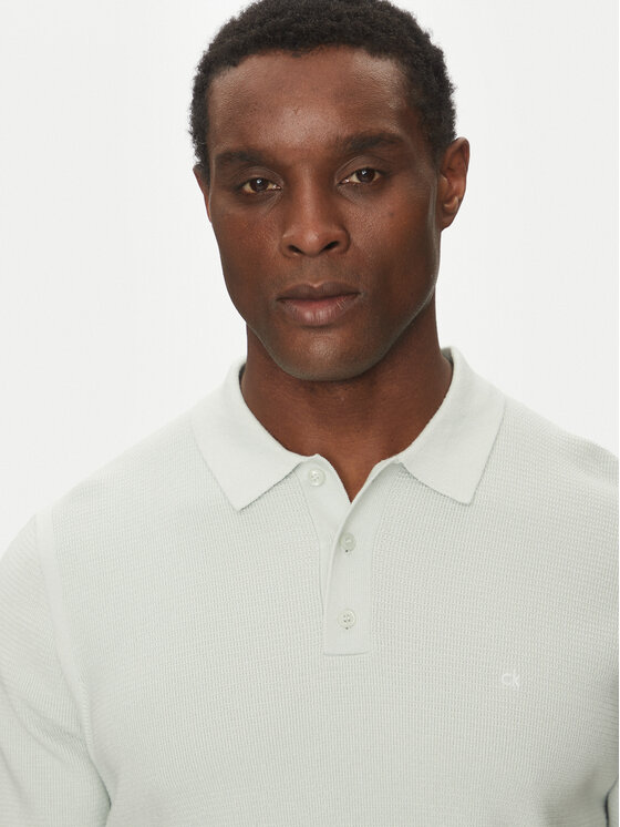 Calvin Klein Calvin Klein Polo särk Micro Waffle Polo S/S K10K114465 Ekrüüvärv Regular Fit