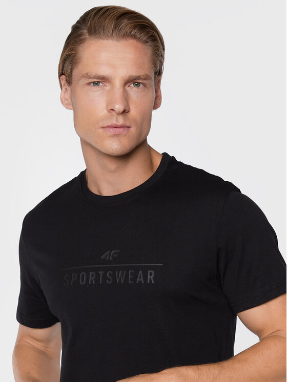 4F 4F T-Shirt H4Z22-TSM354 Czarny Regular Fit