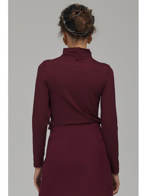 NIFE NIFE Halenka B235 Bordó Slim Fit