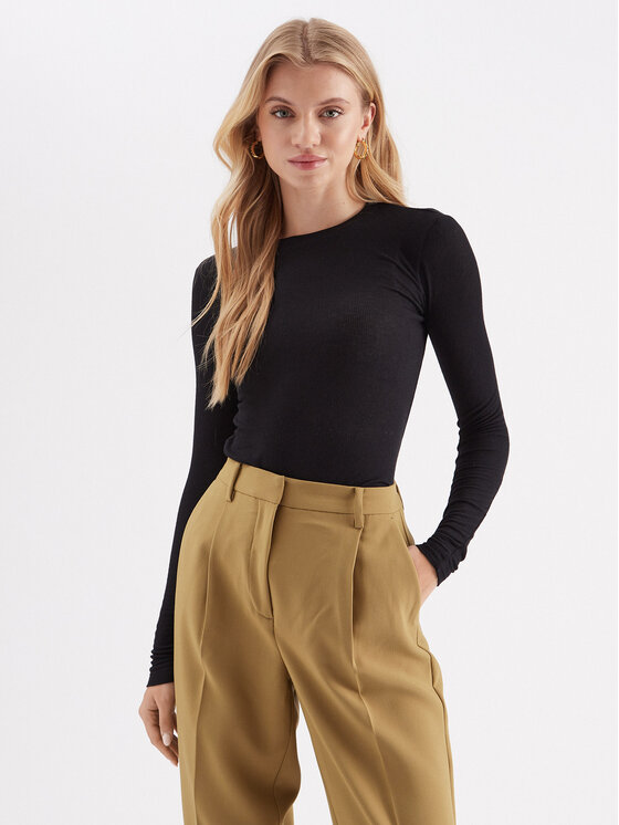 Bruuns Bazaar Bruuns Bazaar Μπλουζάκι Angela BBW1071N Μαύρο Slim Fit