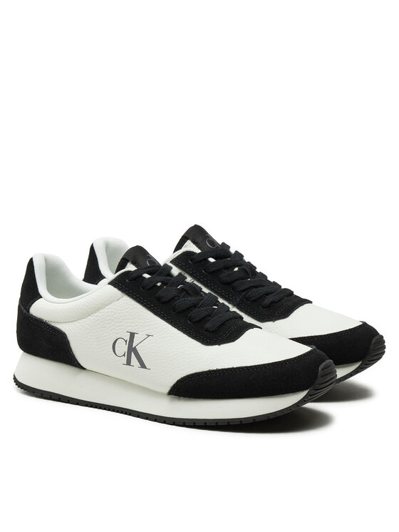 Calvin Klein Jeans Calvin Klein Jeans Sneakersy Runner Laceup Low Mix Mg YW0YW01798 Bílá