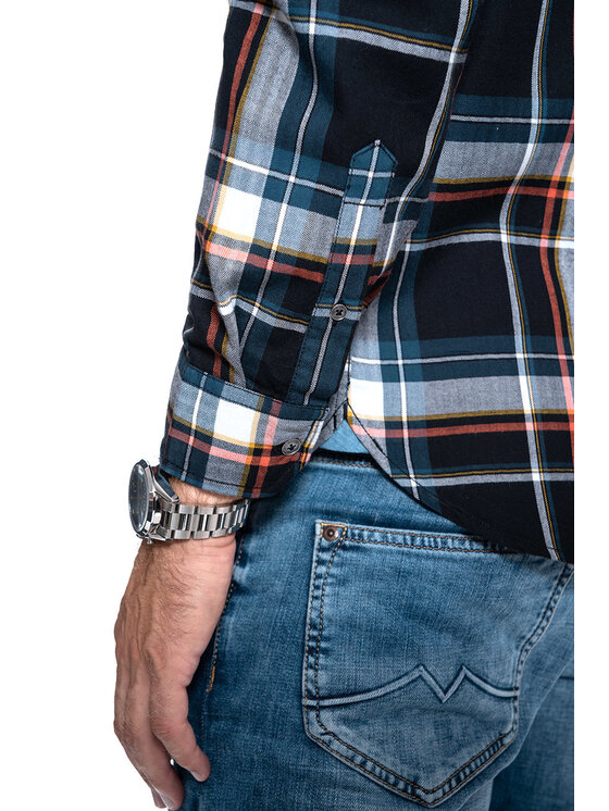 Mustang Mustang Camicia CLEMENS CHECK PLUS Arancione Regular Fit