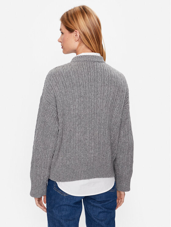 Tommy Hilfiger Tommy Hilfiger Пуловер WW0WW39003 Сив Oversize
