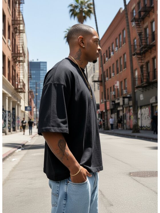 Urban City Urban City T-Shirt 129044 Czarny Boxy Fit