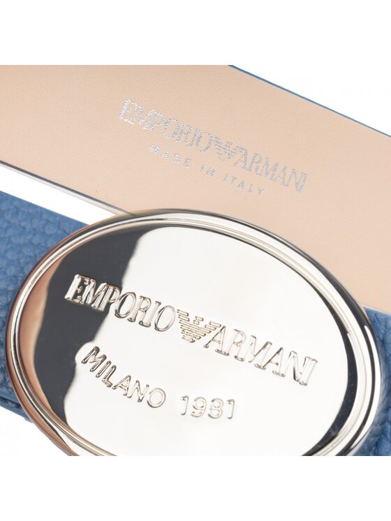 Emporio Armani Emporio Armani Dámsky opasok Y3I276 YFW9E OCEAN Modrá
