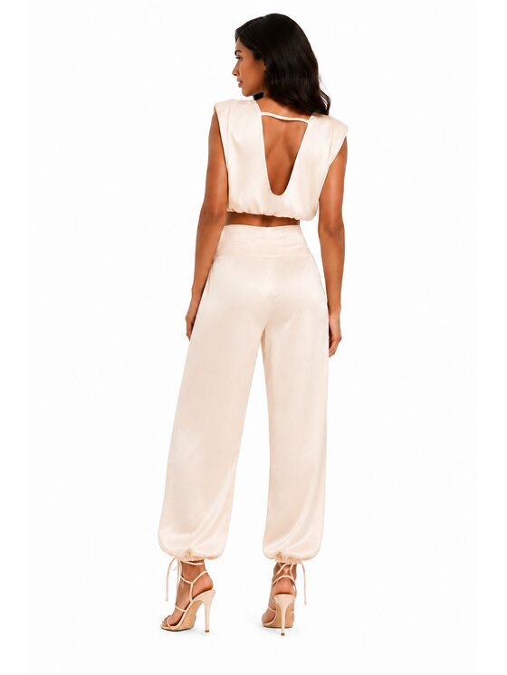 Love Saints Love Saints Komplet bluzka i spodnie L26LF-KA-K01 Beżowy Slim Fit