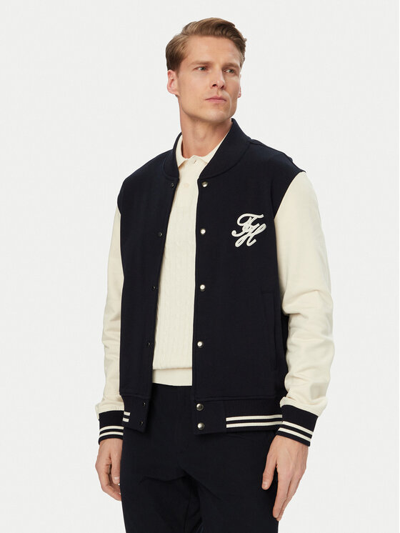 Tommy Hilfiger Tommy Hilfiger Mikina Colour-Blocked Terry MW0MW43091 Tmavomodrá Regular Fit