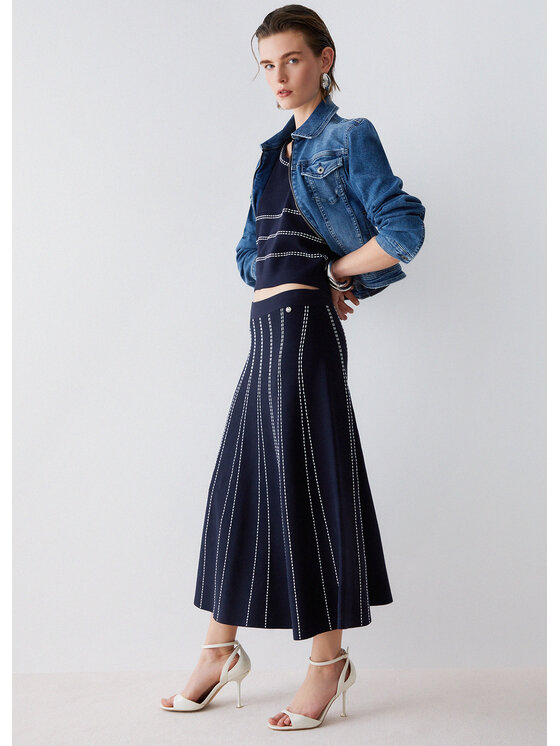Liu Jo Liu Jo Spódnica midi WA6148MA81RL9057 Fioletowy Regular Fit