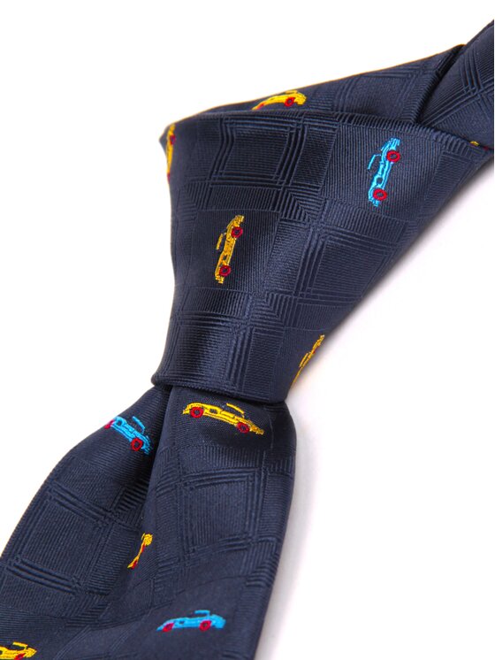 ELSNER ELSNER Krawat JEDWAB ŻAKARD A0937 Granatowy