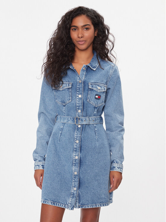 Tommy Jeans Tommy Jeans Джинсова сукня DW0DW16716 Голубий Slim Fit